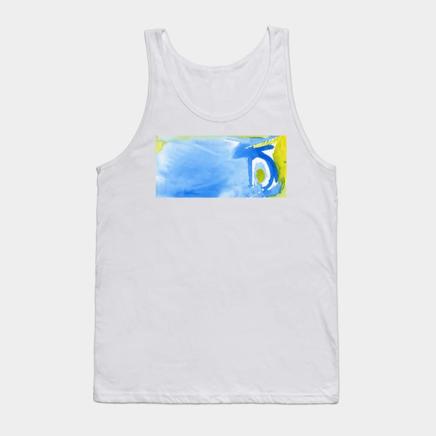 Abstract Watercolor Painting. Blue and Green Painting Tank Top by EugeniaAlvarez